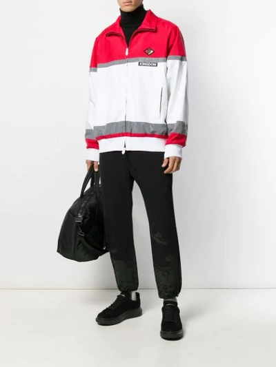 Shop Burberry Kingdom Striped Track Jacket In White