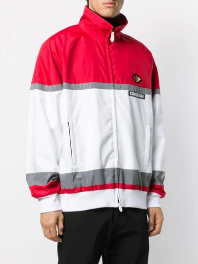 Shop Burberry Kingdom Striped Track Jacket In White