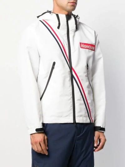 Shop Moncler Logo Patch Sports Jacket In White