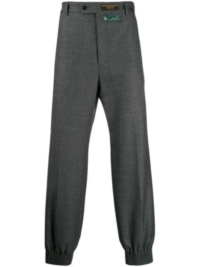 Shop Gucci Elasticated Cuff Trousers In Grey