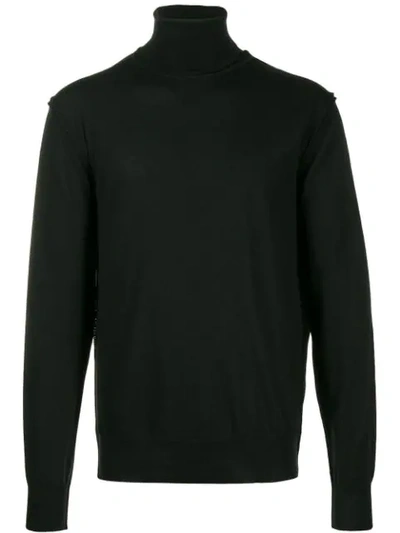 Shop Roberto Collina Rollneck Knit Sweater In Black