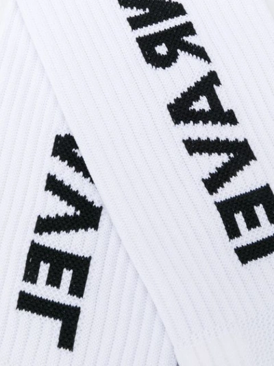 Shop Ben Taverniti Unravel Project Ribbed Logo Socks In White
