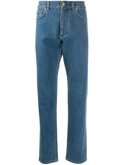 Shop Versace Regular Fit Jeans In Blue