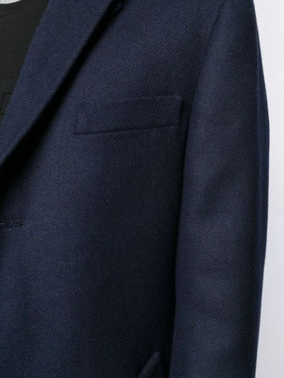 Shop Karl Lagerfeld Single Breasted Coat In Blue