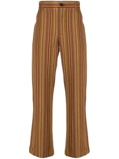Shop Séfr Mike Straight Leg Trousers In Brown