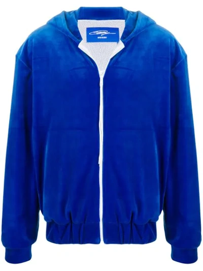 Shop Anton Belinskiy Hooded Track Jacket In Blue