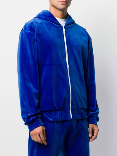 Shop Anton Belinskiy Hooded Track Jacket In Blue