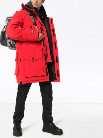 Shop Canada Goose X Juun.j Expedition Parka Coat In 11 Red Rouge