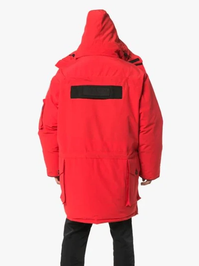 Shop Canada Goose X Juun.j Expedition Parka Coat In 11 Red Rouge