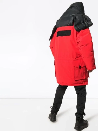 Shop Canada Goose X Juun.j Expedition Parka Coat In 11 Red Rouge