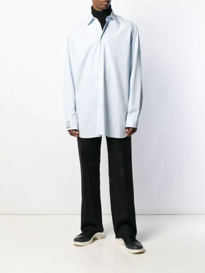Shop Raf Simons Oversized Fit Shirt In Blue