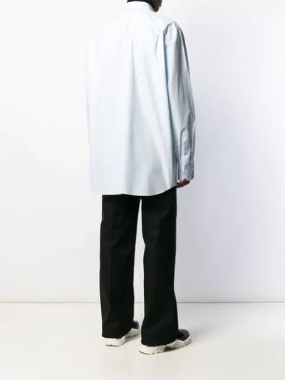 Shop Raf Simons Oversized Fit Shirt In Blue