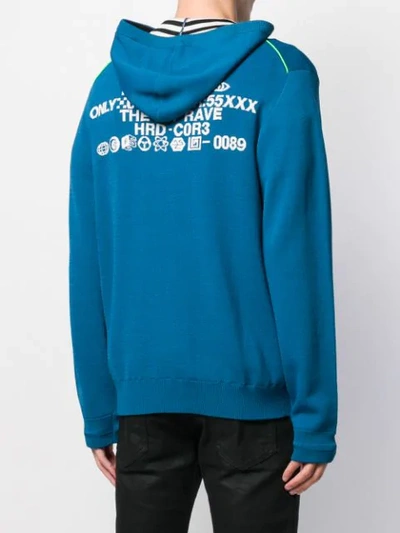 Shop Diesel Contrast Lining Hoodie In Blue