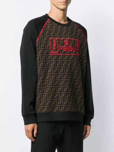 Shop Fendi Ff Pattern Sweatshirt - Black