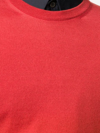 Shop Canali Crew-neck Jumper In Red