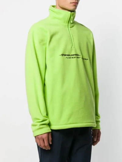 Shop Andrea Crews Fleece Logo Sweatshirt In Green