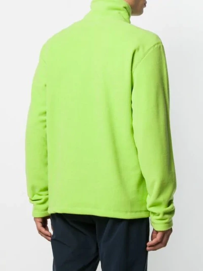 Shop Andrea Crews Fleece Logo Sweatshirt In Green