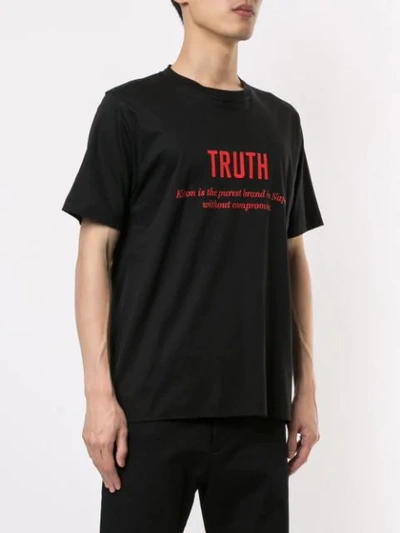 Shop Kiton Slogan Print T-shirt In Black