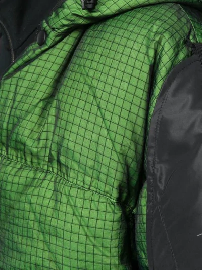 Shop Nemen Checked Padded Jacket In Green