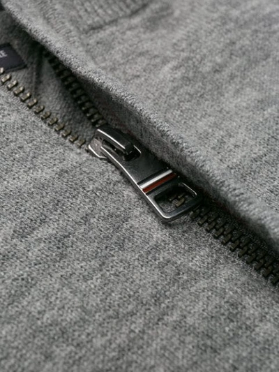 Shop Tommy Hilfiger Zip-front Knit Jumper In Grey