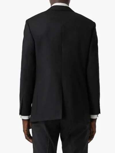 Shop Burberry Logo Patch Single Breasted Blazer In Black