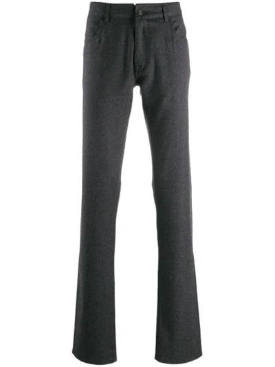 Shop Canali Slim Fit Trousers In Grey