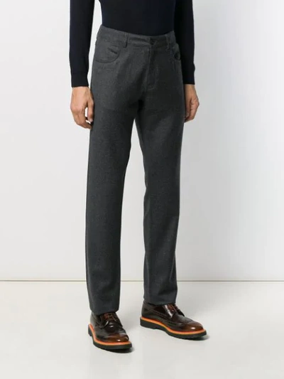 Shop Canali Slim Fit Trousers In Grey