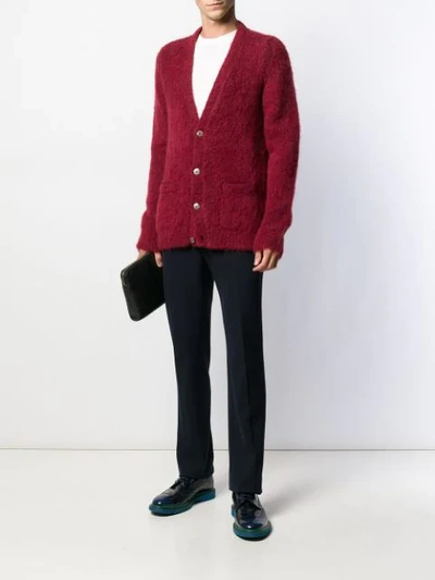 Shop Al Duca D'aosta Knitted Cardigan In Red