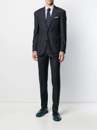 Shop Corneliani Two Piece Slim-fit Suit In Blue