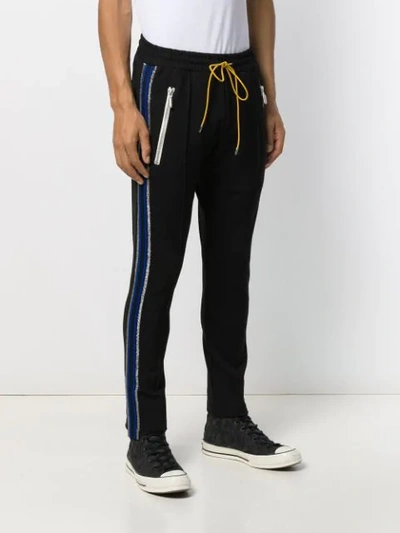 Shop Rhude Side Striped Track Pants In Black