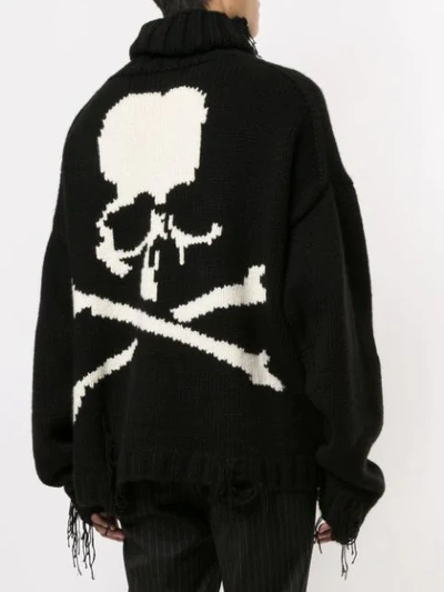 Shop Mastermind Japan Knitted Skull Jumper In Black