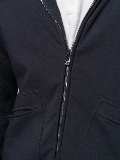 Shop Corneliani Hoodie Jacket In Blue