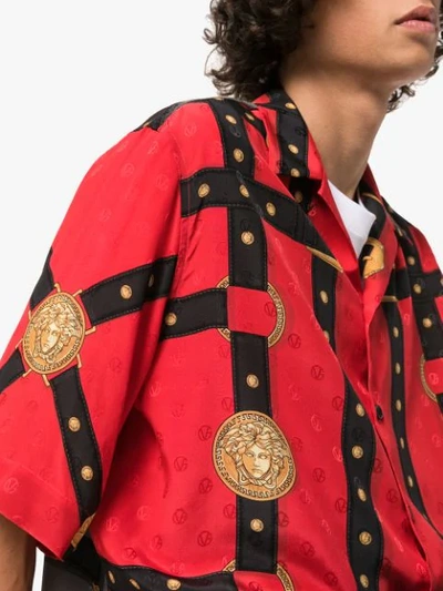 Shop Versace Medusa Harness Print Shirt In Red