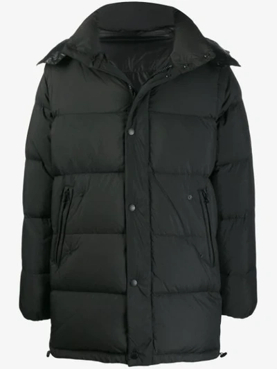 Shop Kenzo Long 2-in-1 Puffer Jacket In Black