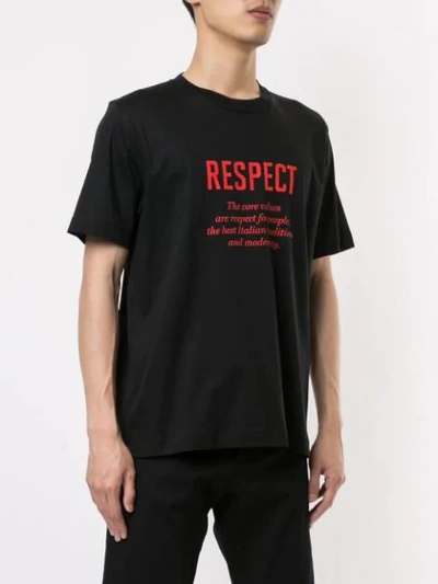 Shop Kiton Slogan Print T-shirt In Black