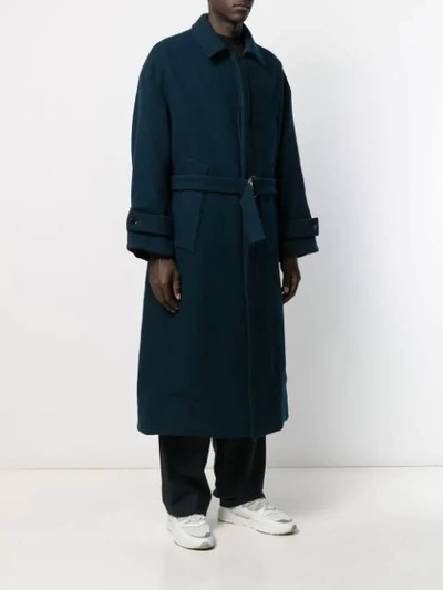 Shop Etudes Studio Oversized Trench Coat In Teal