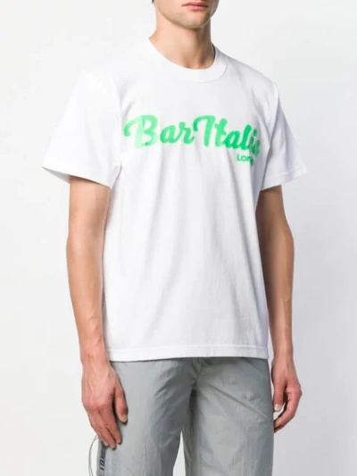 Shop Sacai 'bar Italia' T-shirt In White