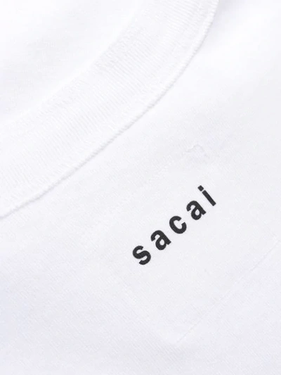 Shop Sacai 'bar Italia' T-shirt In White