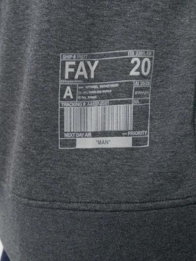 Shop Fay Embroidered Logo Hoodie In Grey