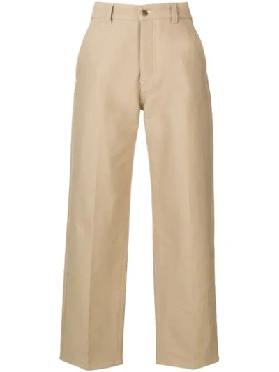 Shop Ami Alexandre Mattiussi Wide Fit Trousers In Brown