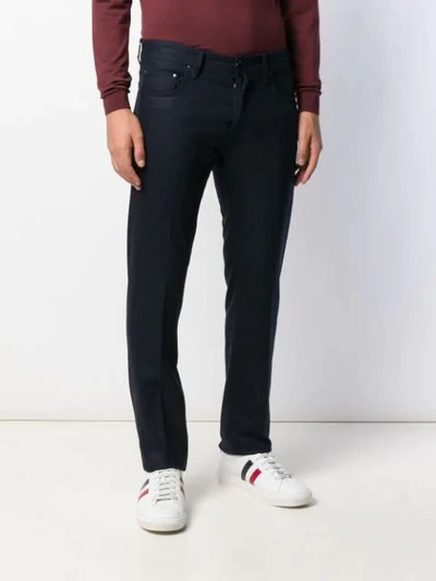 SLIM-FIT TEXTURED TROUSERS
