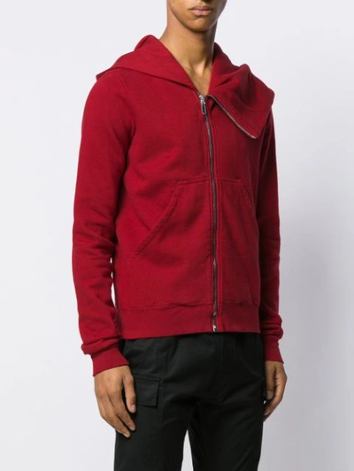 Shop Rick Owens Drkshdw Jacket With Oversized Hood In Red