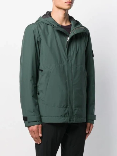 Shop Stone Island Gore-tex Hooded Jacket In Green