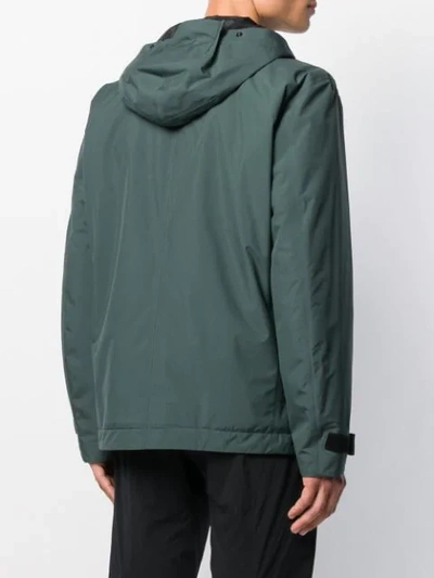 Shop Stone Island Gore-tex Hooded Jacket In Green