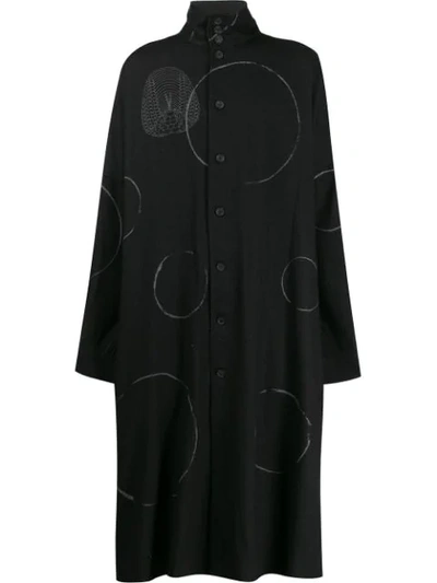 Shop Yohji Yamamoto Snake Print Raincoat In Black