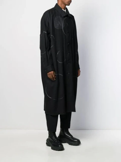 Shop Yohji Yamamoto Snake Print Raincoat In Black