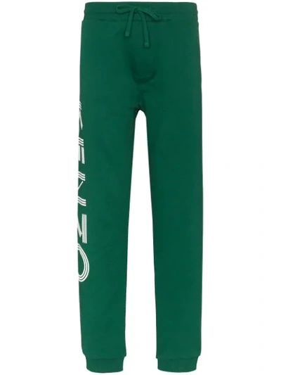 Shop Kenzo Logo Print Track Trousers In Green