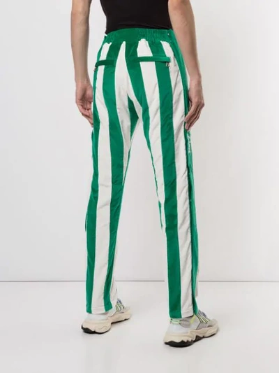 Shop Just Don Striped Velvet Track Pants In Green