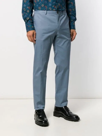 Shop Etro Pleated Chino Trousers In 250