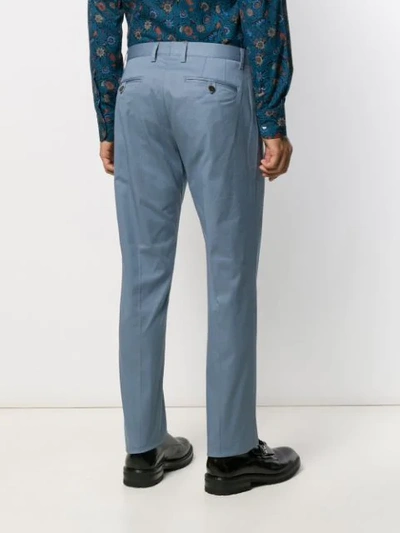 Shop Etro Pleated Chino Trousers In 250
